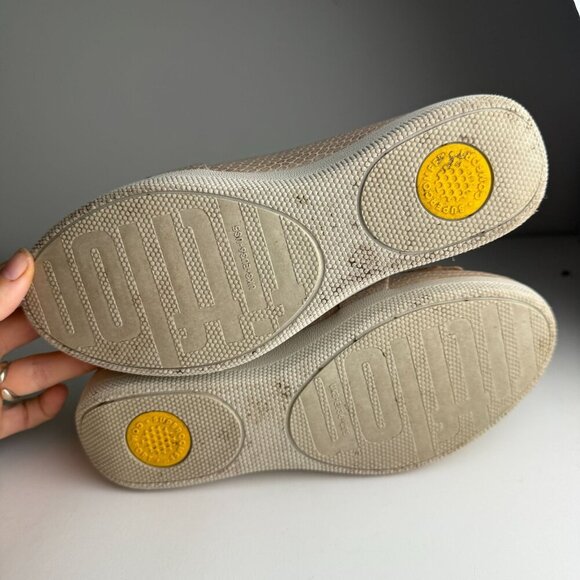 FitFlop Loafers Womens Fringey Sneakerloafer Silver Snake Size 5 - Picture 6 of 9